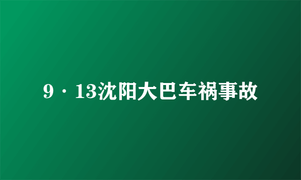 9·13沈阳大巴车祸事故