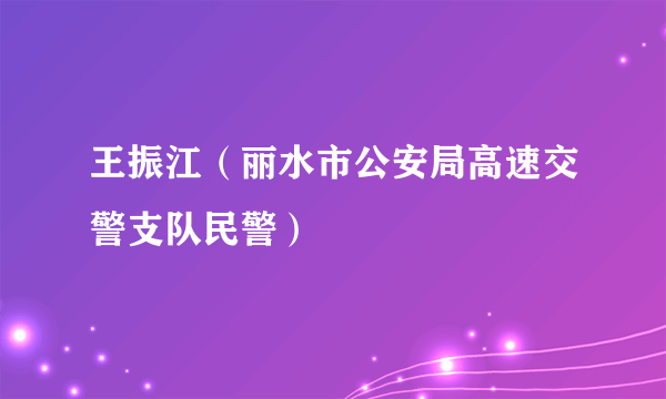 王振江（丽水市公安局高速交警支队民警）