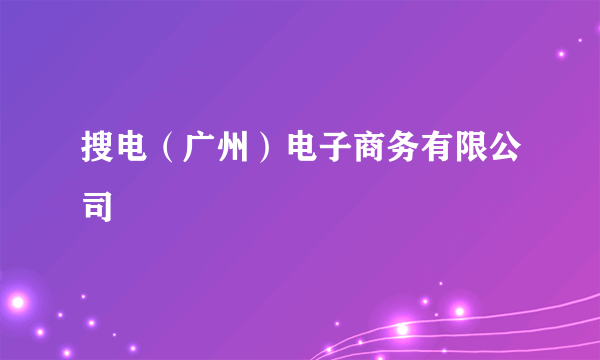 搜电（广州）电子商务有限公司