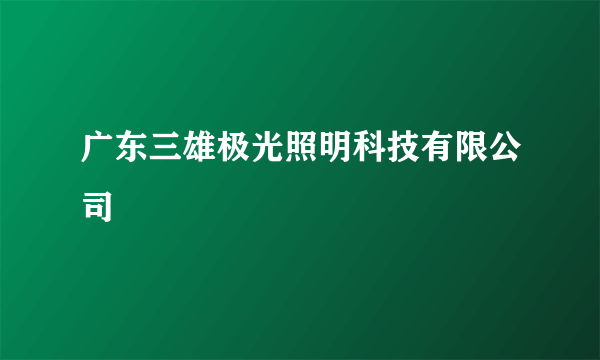 广东三雄极光照明科技有限公司