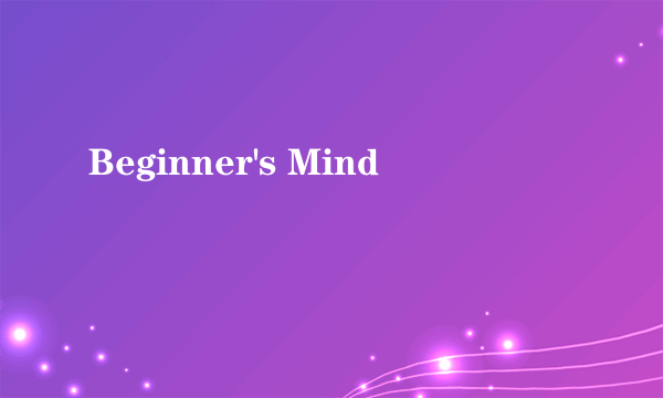 Beginner's Mind