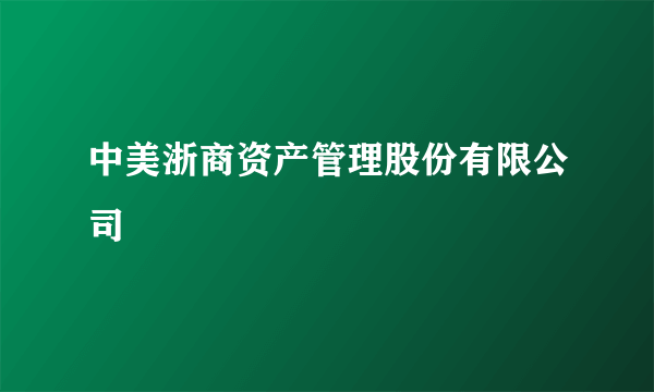 中美浙商资产管理股份有限公司