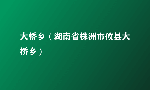 大桥乡（湖南省株洲市攸县大桥乡）