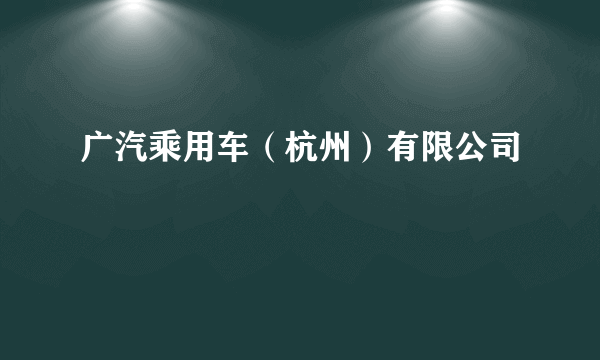 广汽乘用车（杭州）有限公司