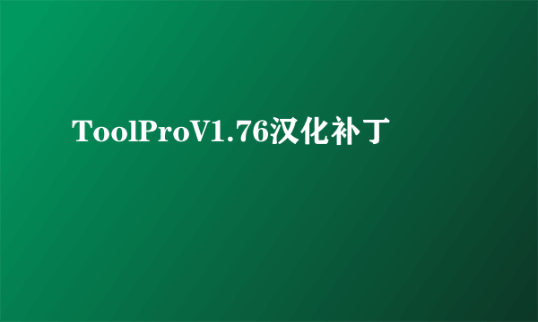 ToolProV1.76汉化补丁