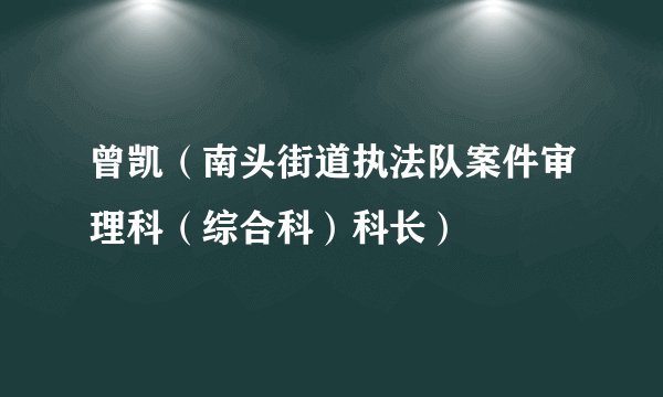 曾凯（南头街道执法队案件审理科（综合科）科长）