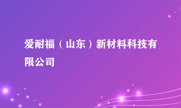 爱耐福（山东）新材料科技有限公司