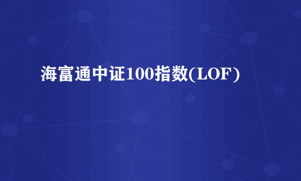 海富通中证100指数(LOF)