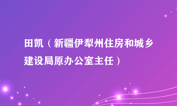 田凯（新疆伊犁州住房和城乡建设局原办公室主任）