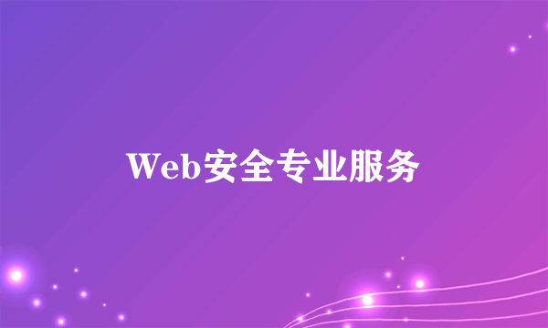 Web安全专业服务