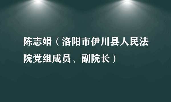 陈志娟（洛阳市伊川县人民法院党组成员、副院长）