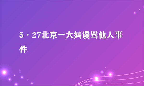 5·27北京一大妈谩骂他人事件