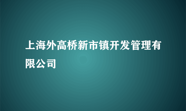 上海外高桥新市镇开发管理有限公司