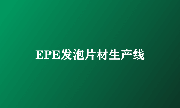 EPE发泡片材生产线