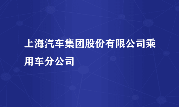 上海汽车集团股份有限公司乘用车分公司