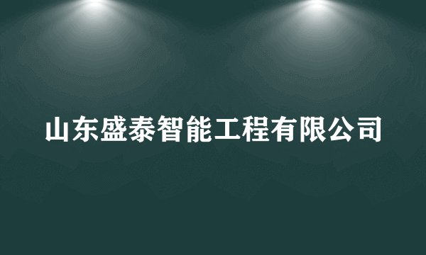 山东盛泰智能工程有限公司