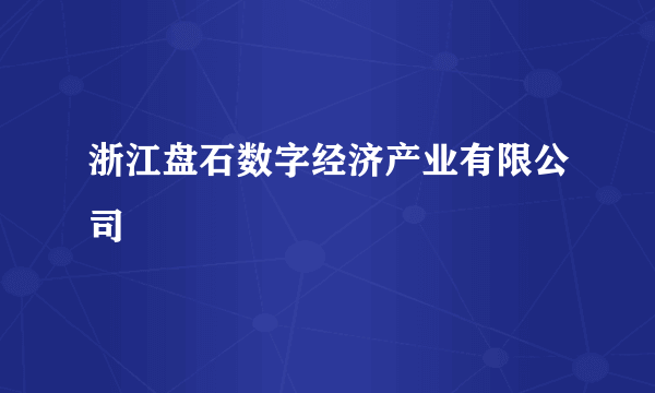 浙江盘石数字经济产业有限公司