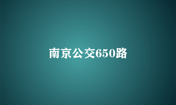 南京公交650路