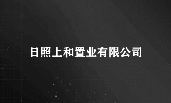 日照上和置业有限公司