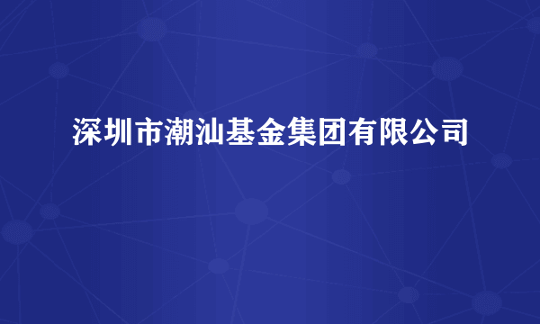 深圳市潮汕基金集团有限公司