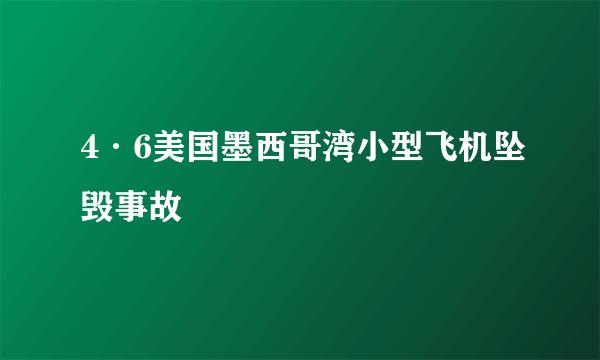 4·6美国墨西哥湾小型飞机坠毁事故