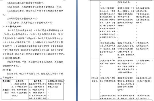 高等学校辅导员职业能力标准（暂行）