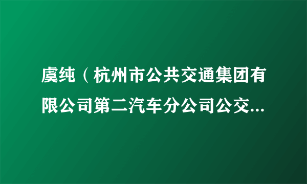 虞纯（杭州市公共交通集团有限公司第二汽车分公司公交车司机）