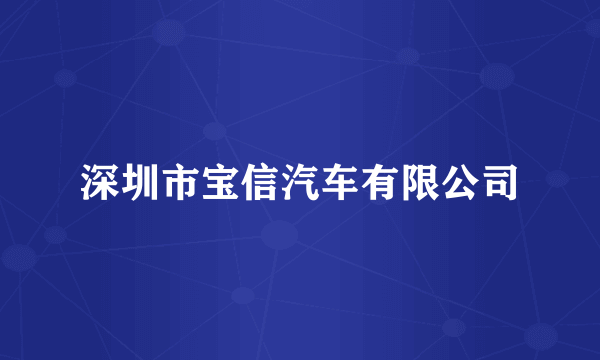 深圳市宝信汽车有限公司