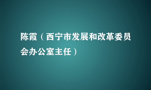 陈霞（西宁市发展和改革委员会办公室主任）