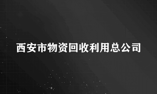 西安市物资回收利用总公司