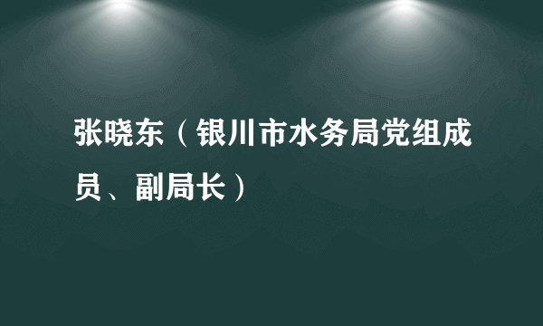 张晓东（银川市水务局党组成员、副局长）