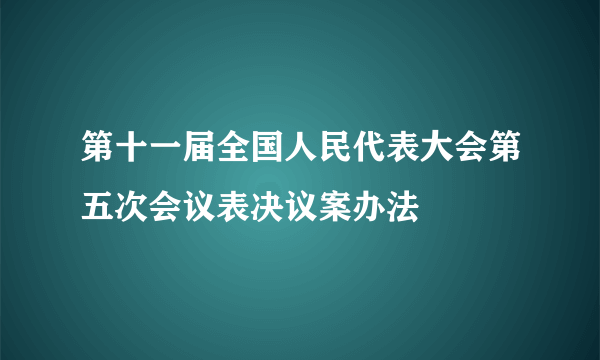 第十一届全国人民代表大会第五次会议表决议案办法