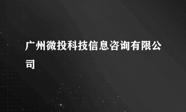 广州微投科技信息咨询有限公司