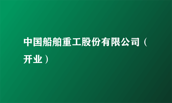 中国船舶重工股份有限公司（开业）