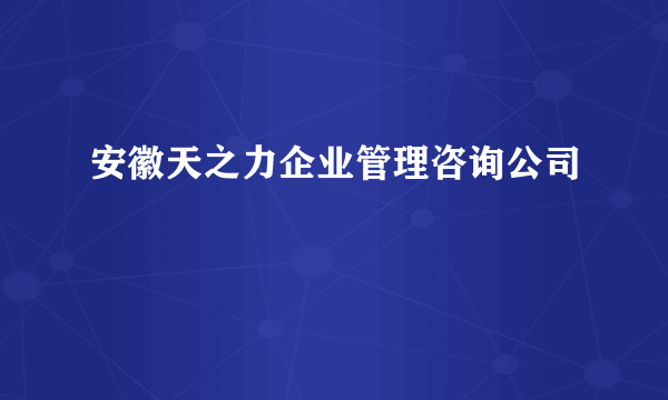 安徽天之力企业管理咨询公司