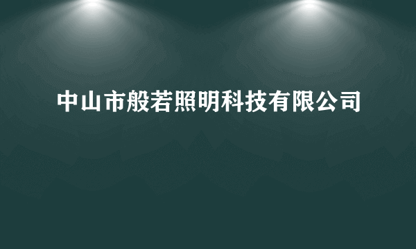 中山市般若照明科技有限公司