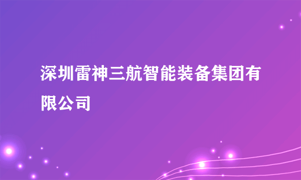 深圳雷神三航智能装备集团有限公司