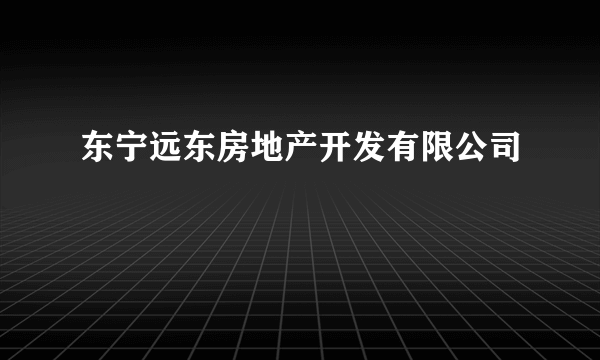 东宁远东房地产开发有限公司