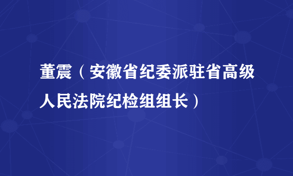 董震（安徽省纪委派驻省高级人民法院纪检组组长）