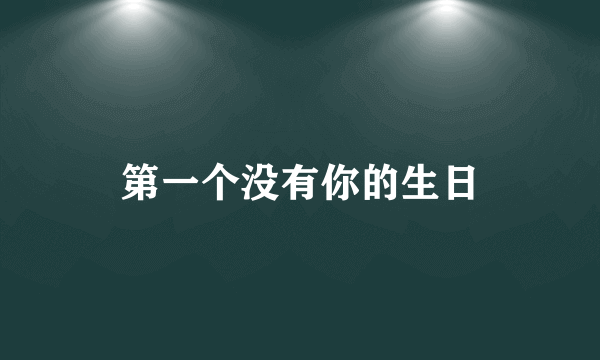 第一个没有你的生日