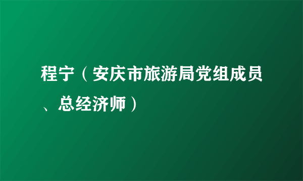 程宁（安庆市旅游局党组成员、总经济师）