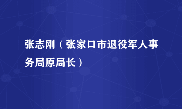 张志刚（张家口市退役军人事务局原局长）