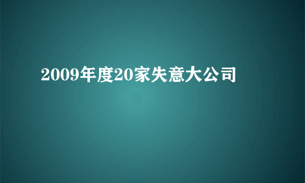 2009年度20家失意大公司