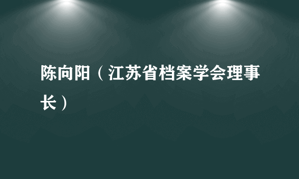 陈向阳（江苏省档案学会理事长）