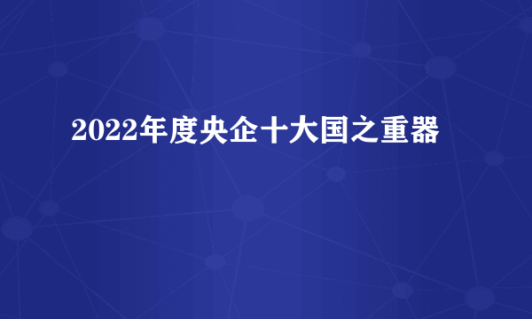 2022年度央企十大国之重器