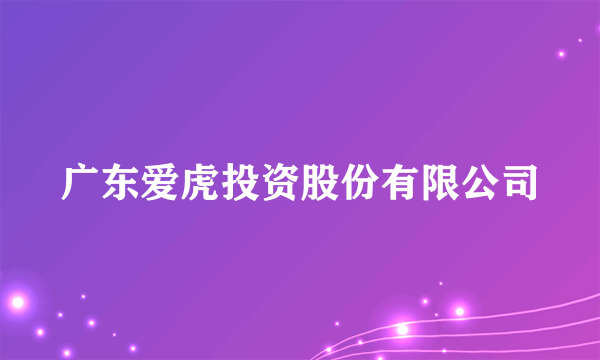 广东爱虎投资股份有限公司