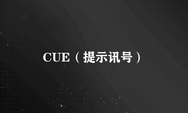 CUE（提示讯号）