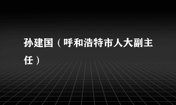 孙建国（呼和浩特市人大副主任）