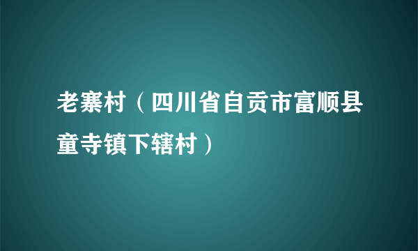 老寨村（四川省自贡市富顺县童寺镇下辖村）