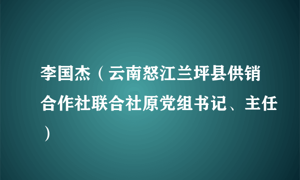 李国杰（云南怒江兰坪县供销合作社联合社原党组书记、主任）